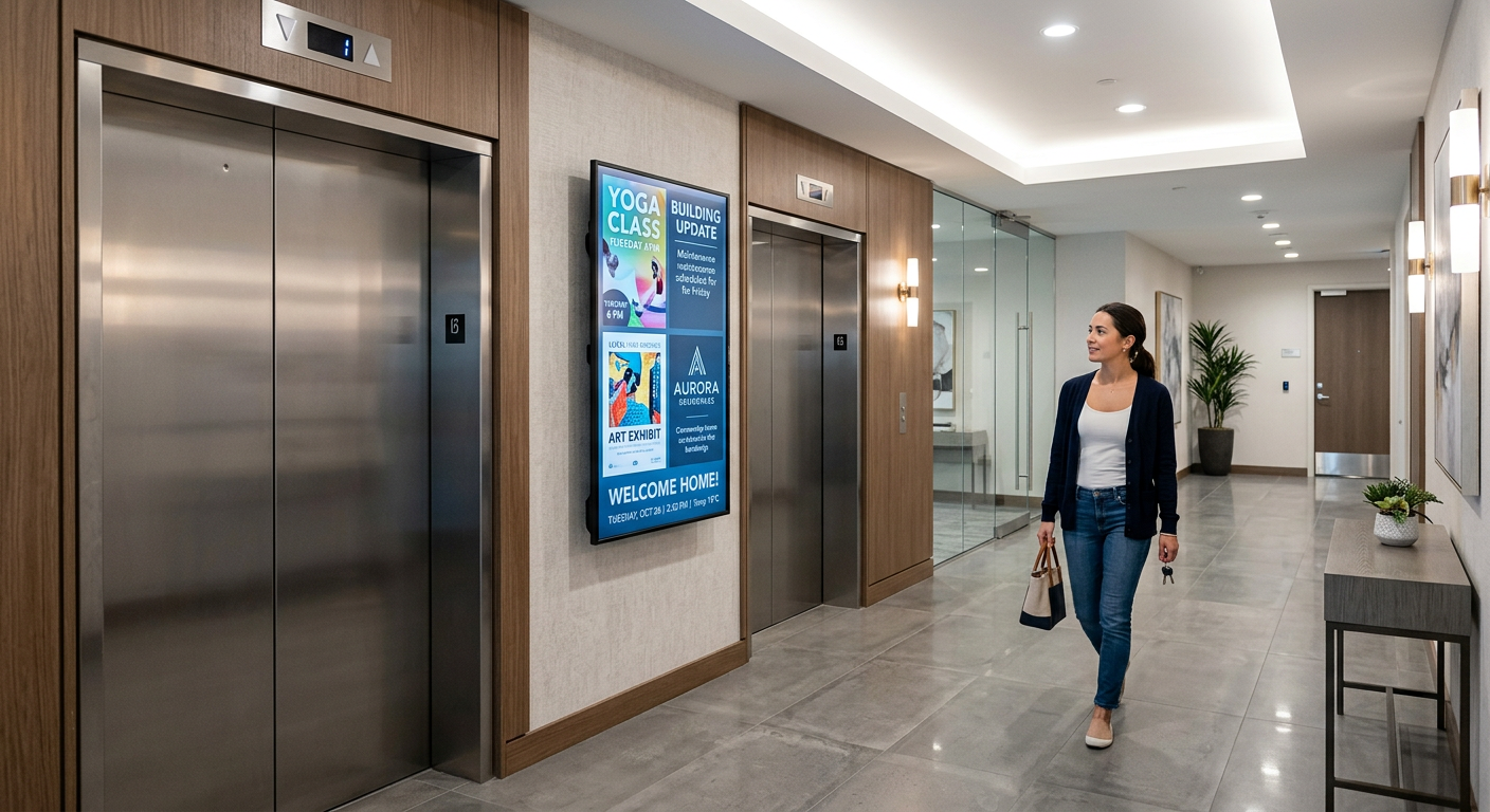 What Your Elevator Lobby Screens Are Really Worth